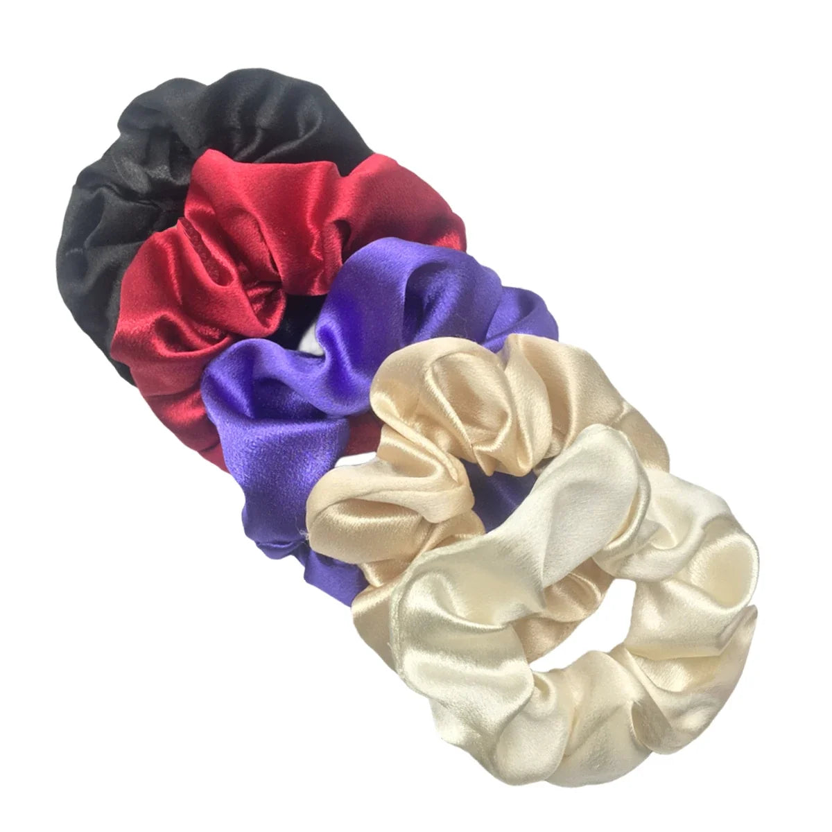 10/5 Pcs Satin Hair Scrunchies Set for Women & Girls – Soft Silk Elastic Hair Bands | Elegant Solid Color Ponytail Holders & Headwear Accessories