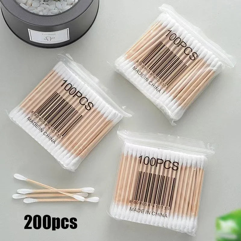 Eco-Friendly Wooden Cotton Swabs – Safe & Versatile