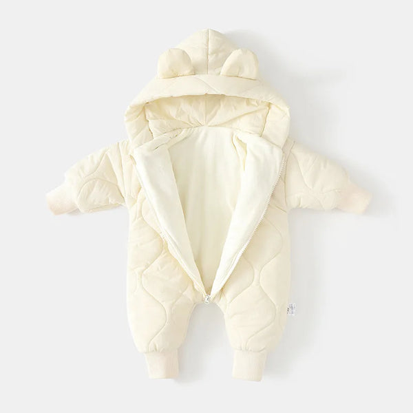  Winter Baby Outwear Clothing Fur Lining Warm Toddler Girl's Boy's Rompers Cartoon Bear Infant Jumpsuit