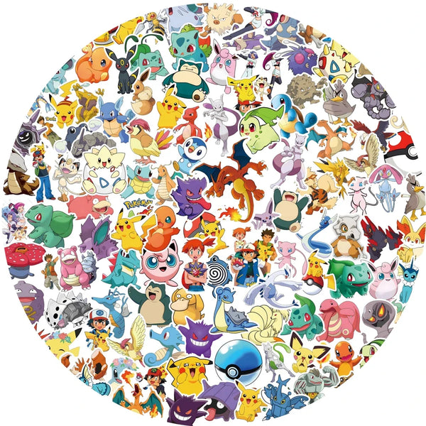 50/100/200pcs Pokemon Anime Stickers Pikachu Kawaii Sticker Laptop Suitcase Skateboard Guitar Phone Cartoon Kid Gift Toys