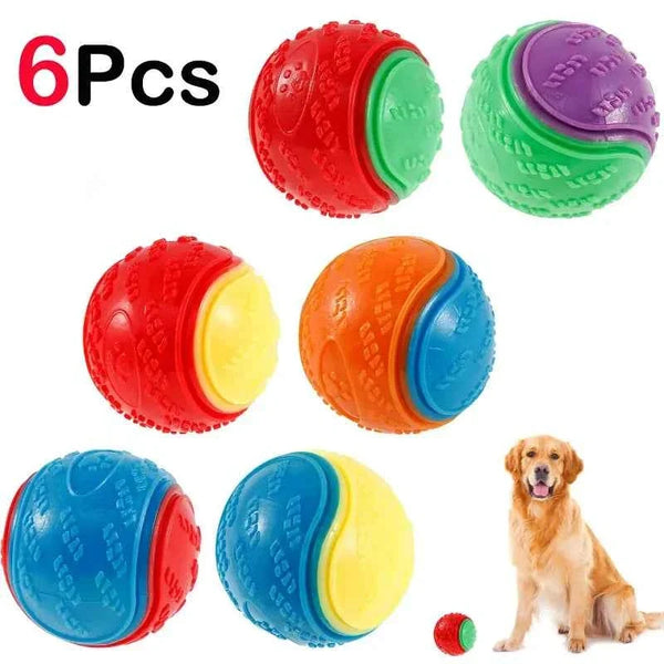 6Pcs Squeaky Dog Balls – Interactive Chew Toys for Dogs