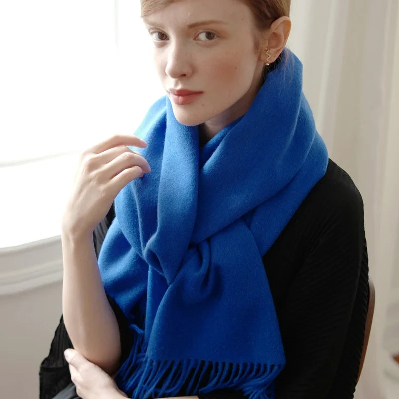 Solidlove 100% Wool Winter Scarf for Women – Luxury Cashmere-Feel Shawl, Poncho & Wrap | Warm Fashion Scarf for Ladies