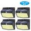 138 LED Solar Light Outdoor 4PCS Solar Wall Lamp Human Body Sensor 3 Mode Waterproof Garden Decor Street Lights Sunlight Powered