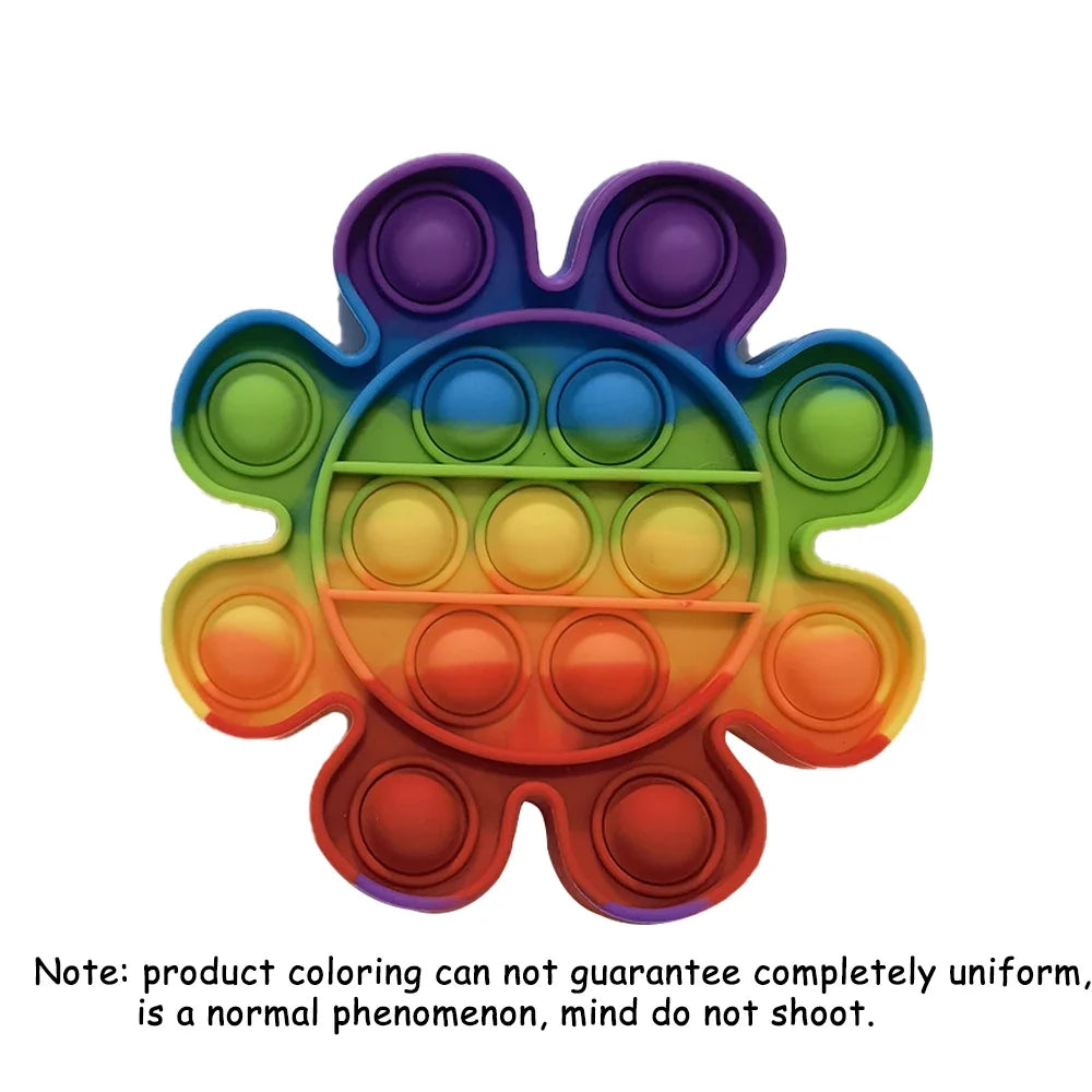 Silicone Rubber Anti Anxiety Stress Relief Push Pop Bubble Rainbow Pumpkin Ghost Fidget Toys Squeeze The Toy for Kids Adults