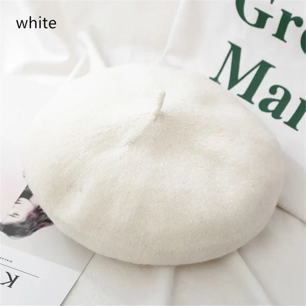 Autumn Winter Felt Beret Hats Women Fashion French Painter Hat Girls Trendy Solid Color Berets Ladies Multicolored Flat Cap