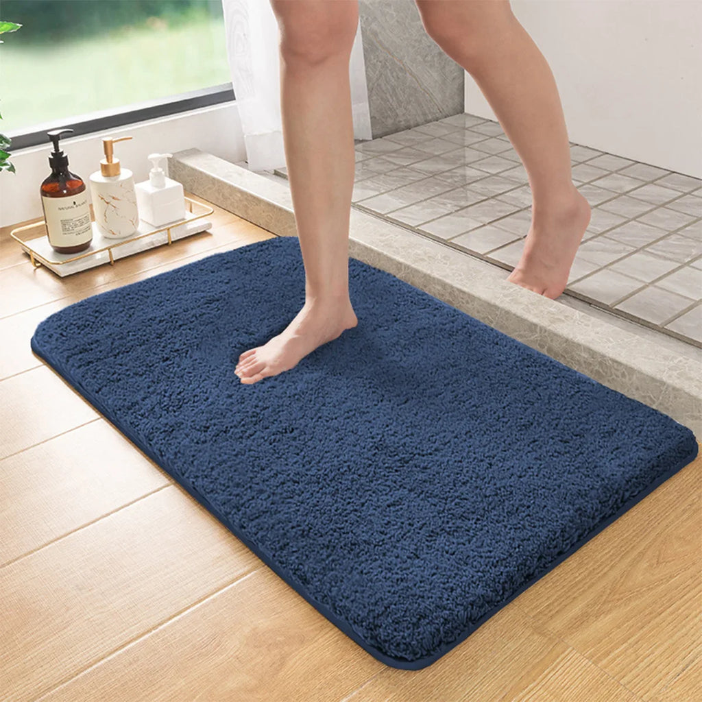 Long Hair Absorbent Bathroom Mat – Furry Non-Slip Shower, Toilet & Entrance Foot Wiping Rug