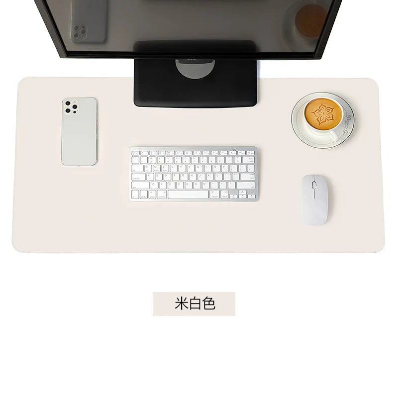 White Mouse Pad – Large Portable Waterproof Non-Slip PU Suede Gaming & Office Desk Mat for Keyboard and Mouse