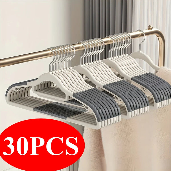 30PCS Non-Slip Hangers – Durable Rotating Hook Clothes Organizer Set