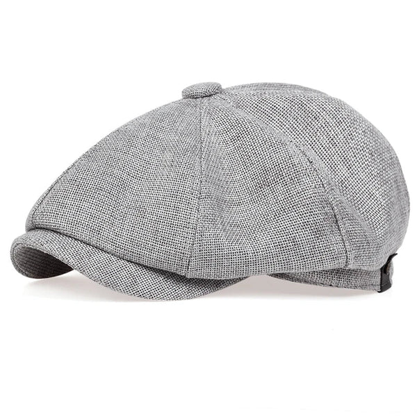 Retro Men’s Newsboy Cap – Classic Herringbone Octagonal Hat, British Style Flat Cap for Autumn & Winter, Vintage Painter Beret
