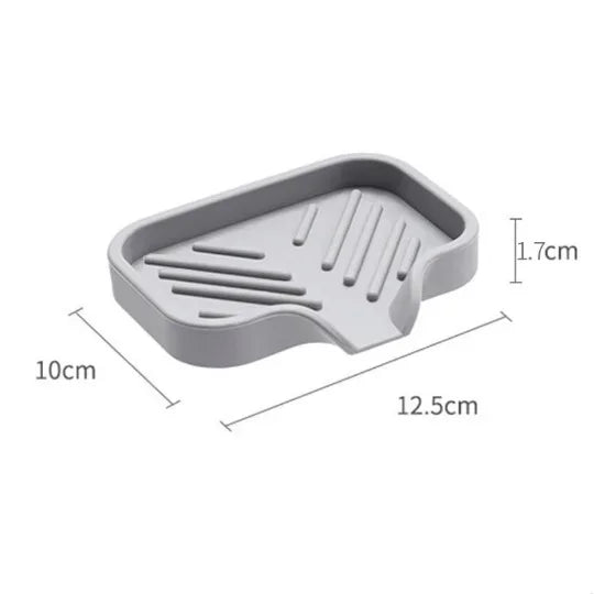 Multifunctional Silicone Sink Tray with Drain – Soap, Sponge & Brush Organizer for Kitchen & Bathroom