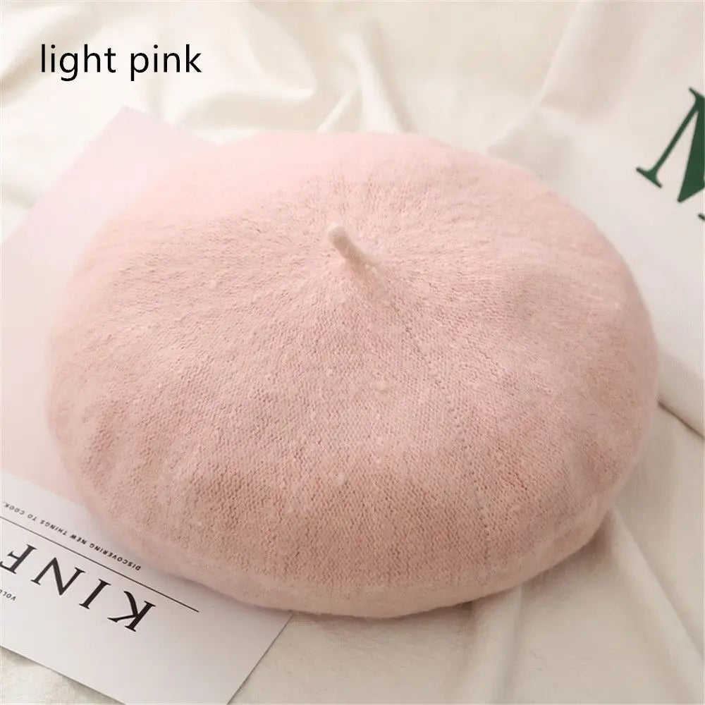 Autumn Winter Felt Beret Hats Women Fashion French Painter Hat Girls Trendy Solid Color Berets Ladies Multicolored Flat Cap