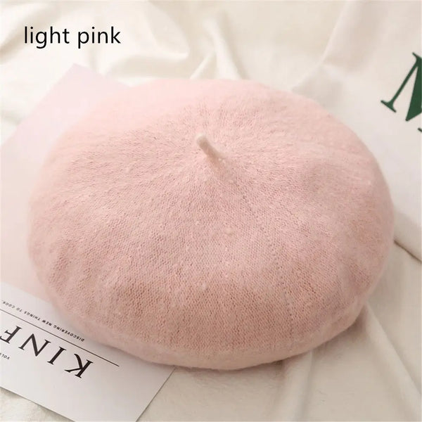 Autumn Winter Felt Beret Hats Women Fashion French Painter Hat Girls Trendy Solid Color Berets Ladies Multicolored Flat Cap