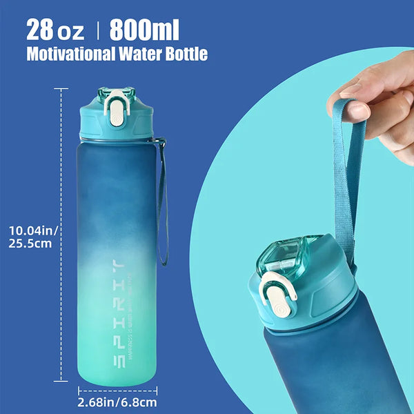 1PCS 800ML Large Capacity Sports Water Bottle – Leak-Proof, Portable Plastic Cup for Gym, Outdoor, Travel & Fitness
