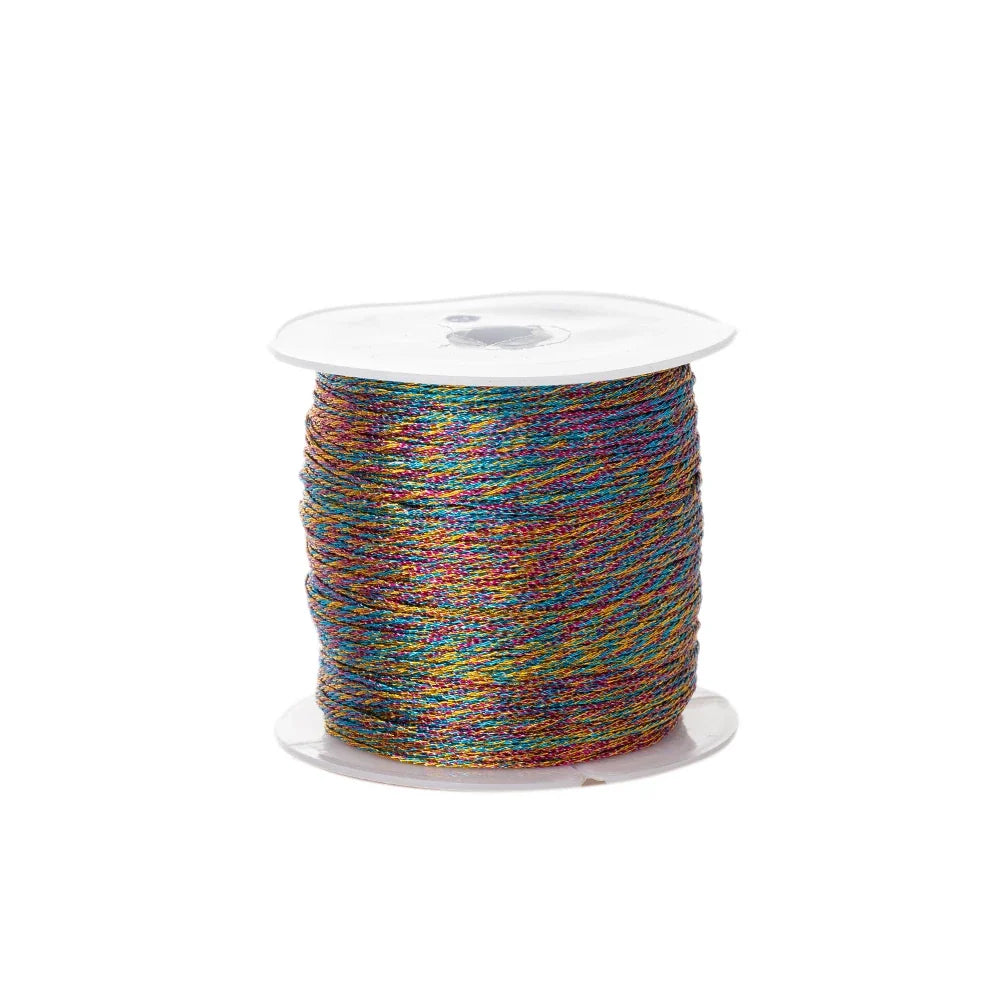 Metallic Beading Thread Cord – Rose Gold & Silver for DIY Jewelry