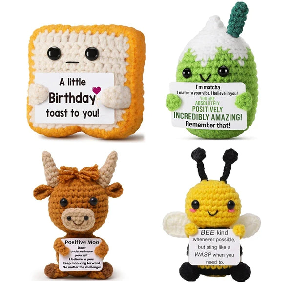 Cute Handmade Crochet Dolls Handmade Knitted Animals Fruit Plant Ornament Positive Energy Crochet Doll for Students Christmas