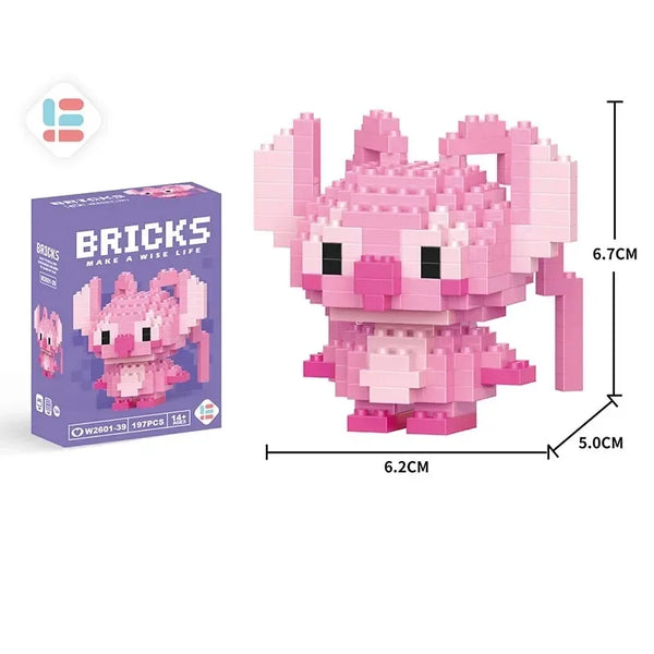 Disney Lilo & Stitch & Pokémon Pikachu Building Blocks – Cute Anime Cartoon Model Toy Set for Kids | Creative Educational Gift for Children