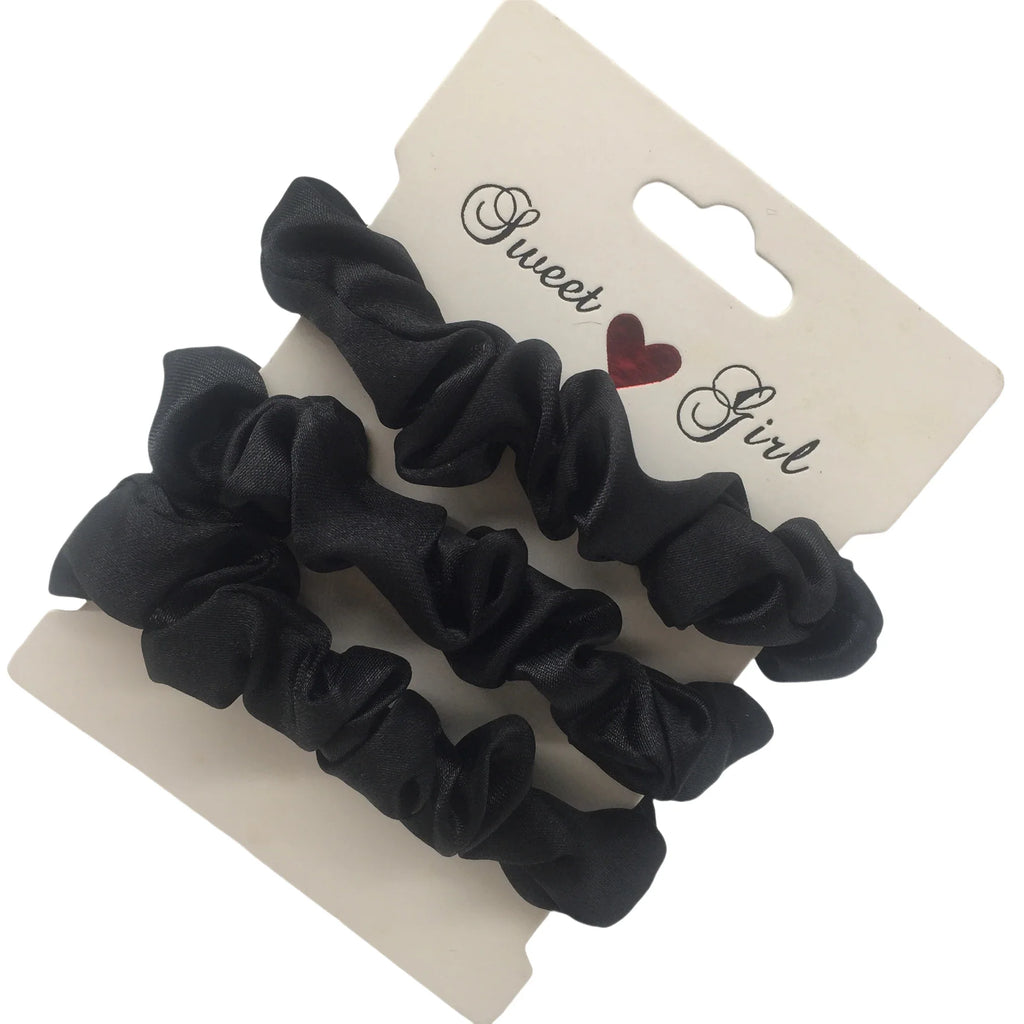 3/5/6 Pcs Silk Satin Scrunchies Set for Women – Elegant Solid Color Hair Bands | Soft Elastic Ponytail Holders & Hair Accessories