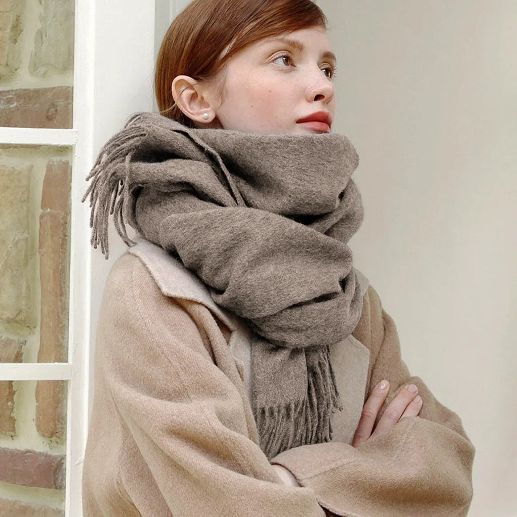 Solidlove 100% Wool Winter Scarf for Women – Luxury Cashmere-Feel Shawl, Poncho & Wrap | Warm Fashion Scarf for Ladies
