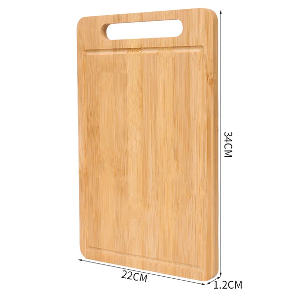 Double-Sided Bamboo Cutting Board - Natural Moso Bamboo Anti-Mold Kitchen Chopping Board with Vertical Stand