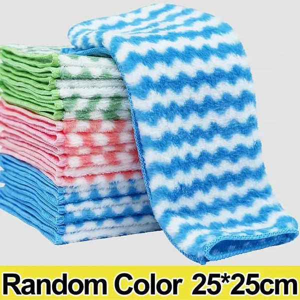 5/10/20PCS Kitchen Towels – Ultra-Fine Fiber Cleaning Cloth Set, Absorbent, Soft, and Stain-Removing Light Gray Towels