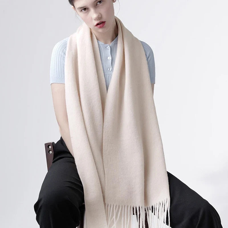 Solidlove 100% Wool Winter Scarf for Women – Luxury Cashmere-Feel Shawl, Poncho & Wrap | Warm Fashion Scarf for Ladies