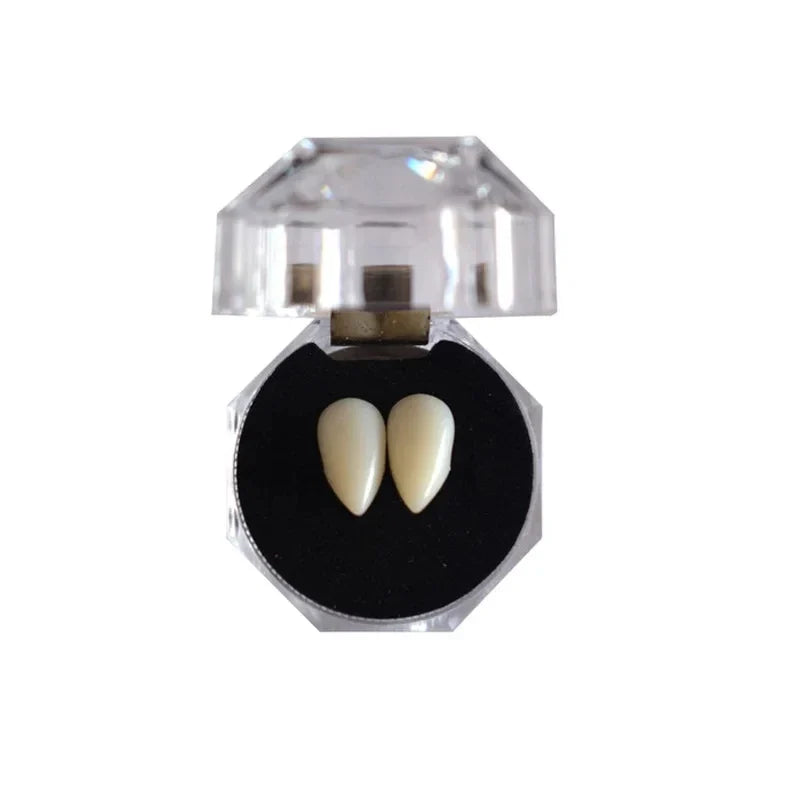Vampire Teeth Fangs Dentures Props Halloween Costume Props False Teeth Solid Glue Denture Adhesive Halloween Party Decor