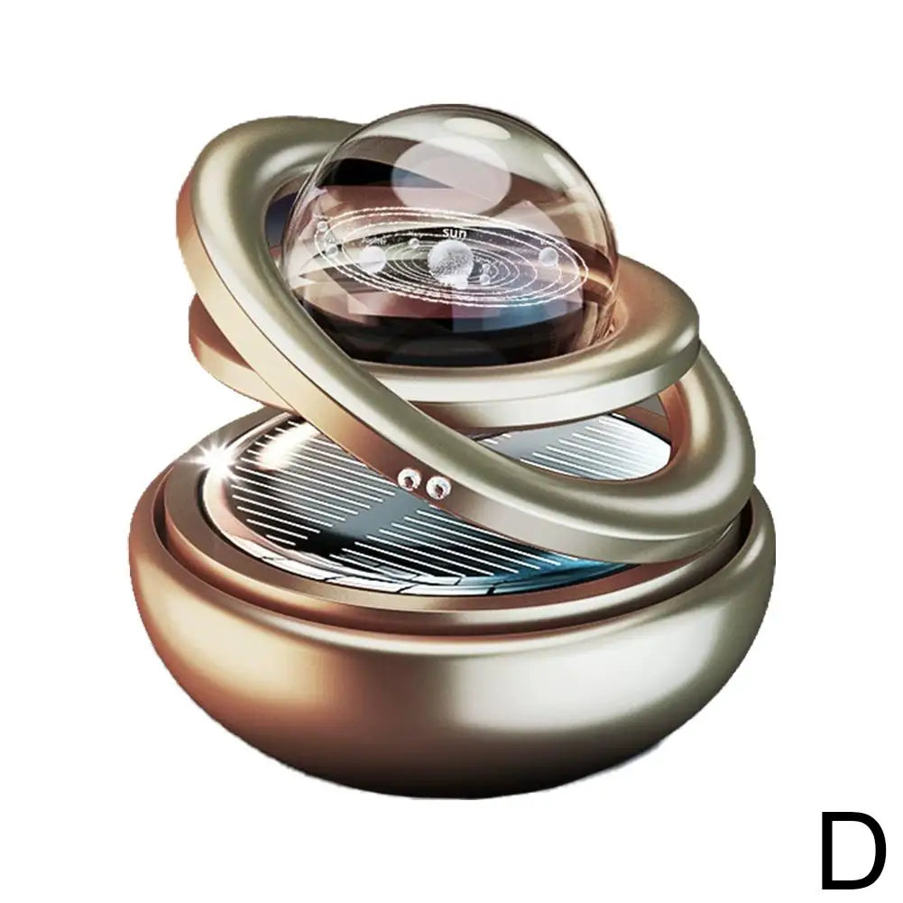 Solar-Powered Rotating Planet Car Air Freshener – Aromatherapy Diffuser, Auto Fragrance & Car Ornament