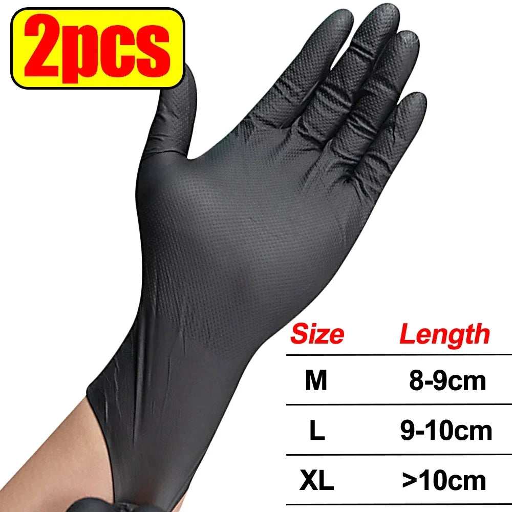 Heavy Duty Nitrile Gloves – 8Mil Thick Textured Grip Safety Work Gloves