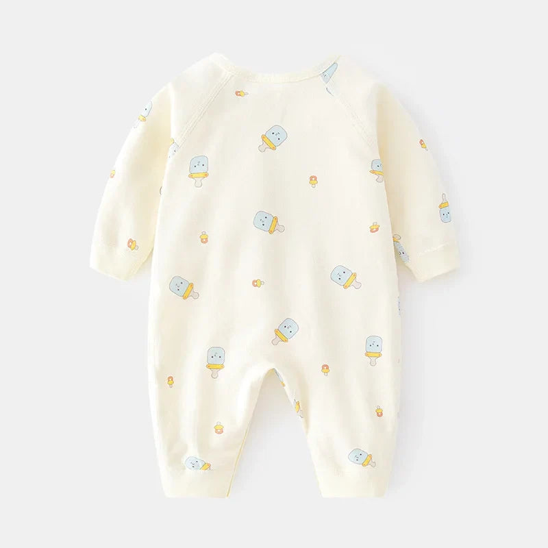 Cotton Newborn Baby Girl Boy Romper Print Infant Jumpsuit Casual New born Clothes For Girls Boys Spring Autumn Clothing New 0-6M