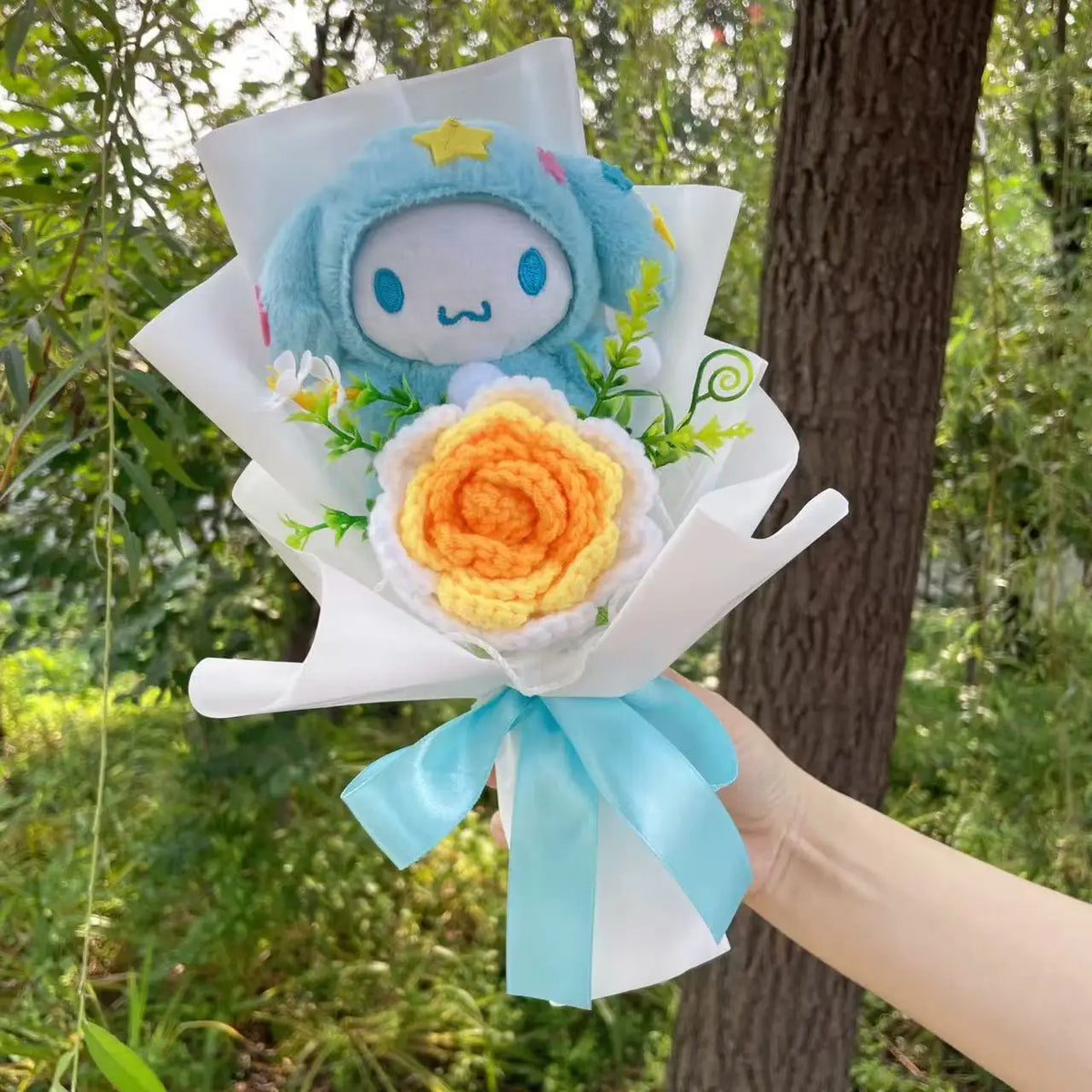 Cartoon My Melody Kuromi Cinnamoroll Kt Cat Plush Doll Creative Flower Bouquet Valentine Christmas Graduation Birthday Gift
