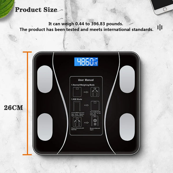 Smart Body Fat Scale – Wireless Digital Bathroom Weight & Analyzer