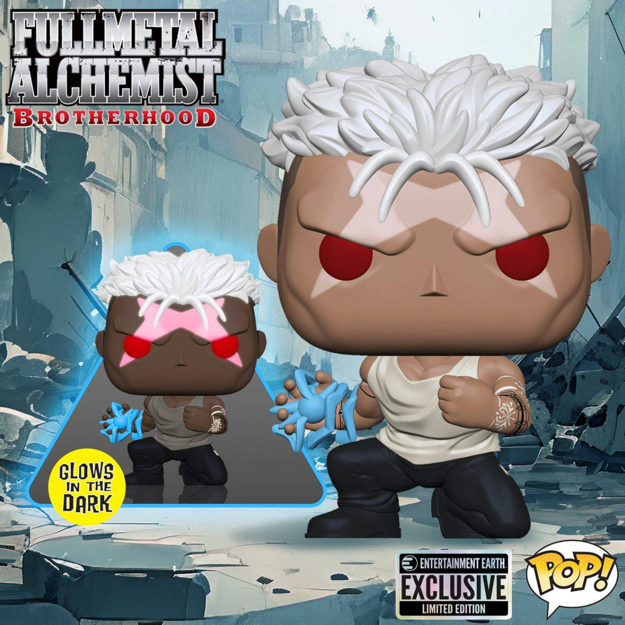 Fullmetal Alchemist: Brotherhood Scar Glow-in-the-Dark Funko Pop! Vinyl Figure #1486 - Entertainment Earth Exclusive Secondary image