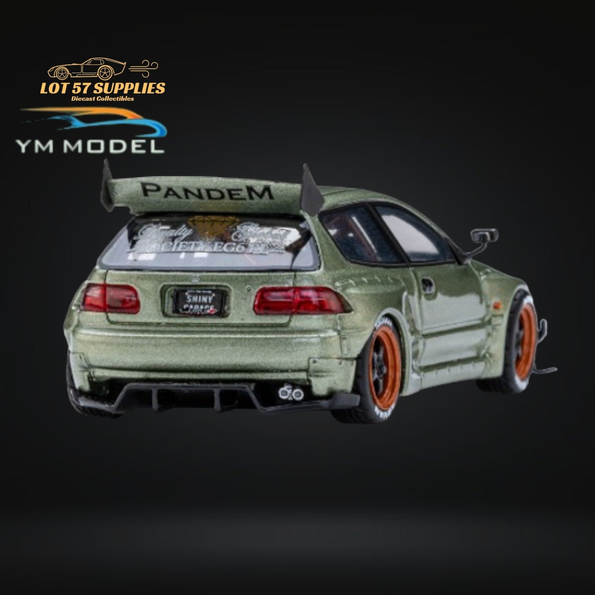 (Pre-Order) YM Model Honda Civic Pandem EG4 K20 Modified Bronze Green 1:64 Limited to 399 PCS