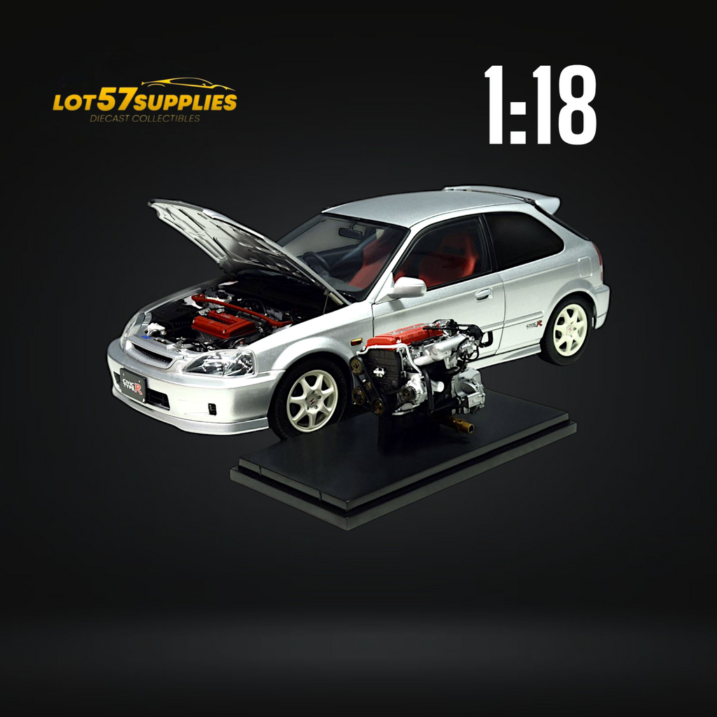 MOTORHELIX Honda Civic Type-R EK9-120 SILVER 1:18 - Collectors World Toys