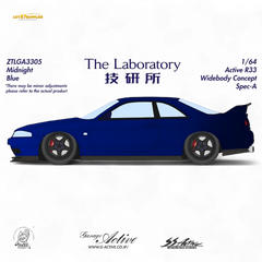 (Pre-Order) The Laboratory x ZONZO Nissan R33 Widebody Concept Spec-A - Metallic Midnight Blue 1/64 - Collectors World Toys