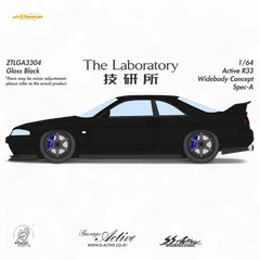 (Pre-Order) The Laboratory x ZONZO Nissan R33 Widebody Concept Spec-A - Pure Black 1/64 - Collectors World Toys