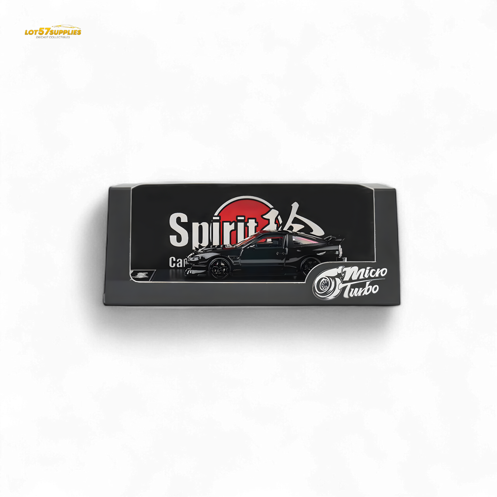 MicroTurbo Custom 180SX Type X Metallic Black MIYABI 1:64 - Collectors World Toys