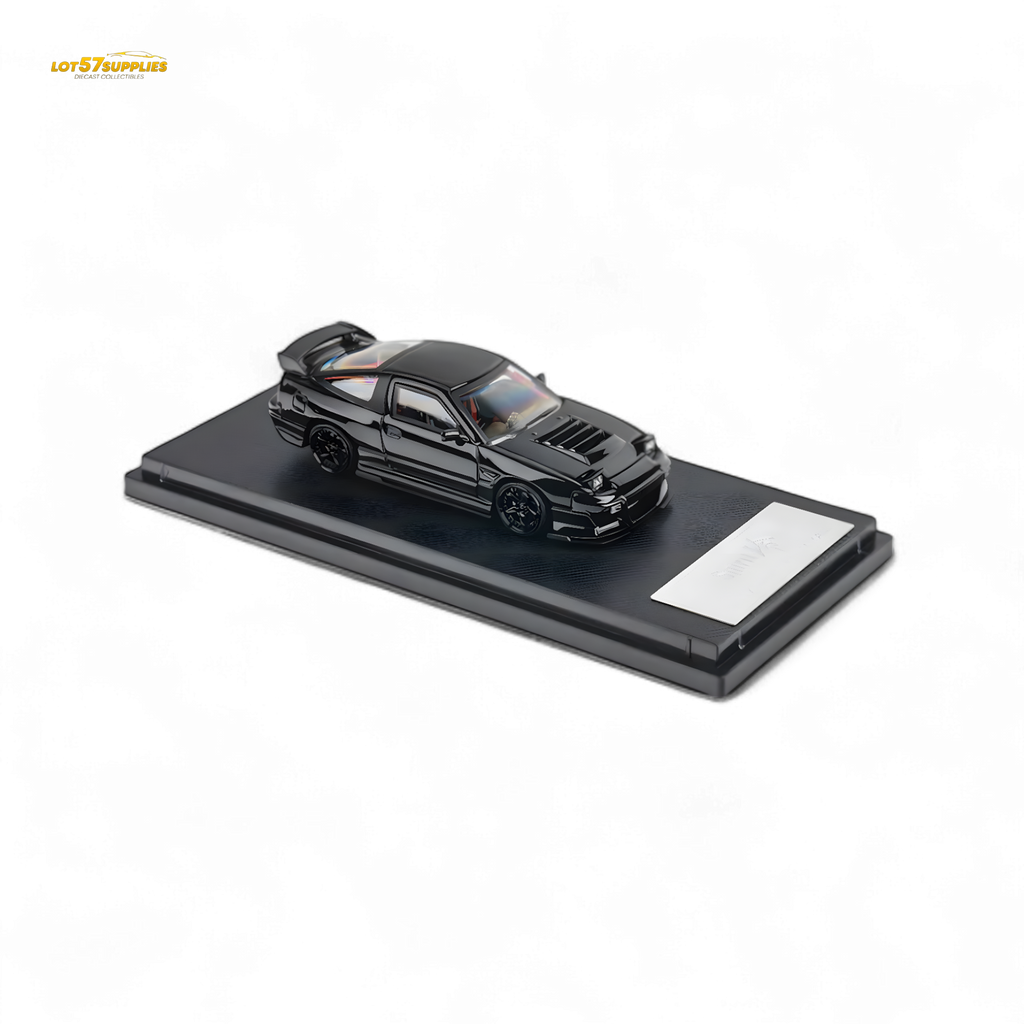 MicroTurbo Custom 180SX Type X Metallic Black MIYABI 1:64 - Collectors World Toys