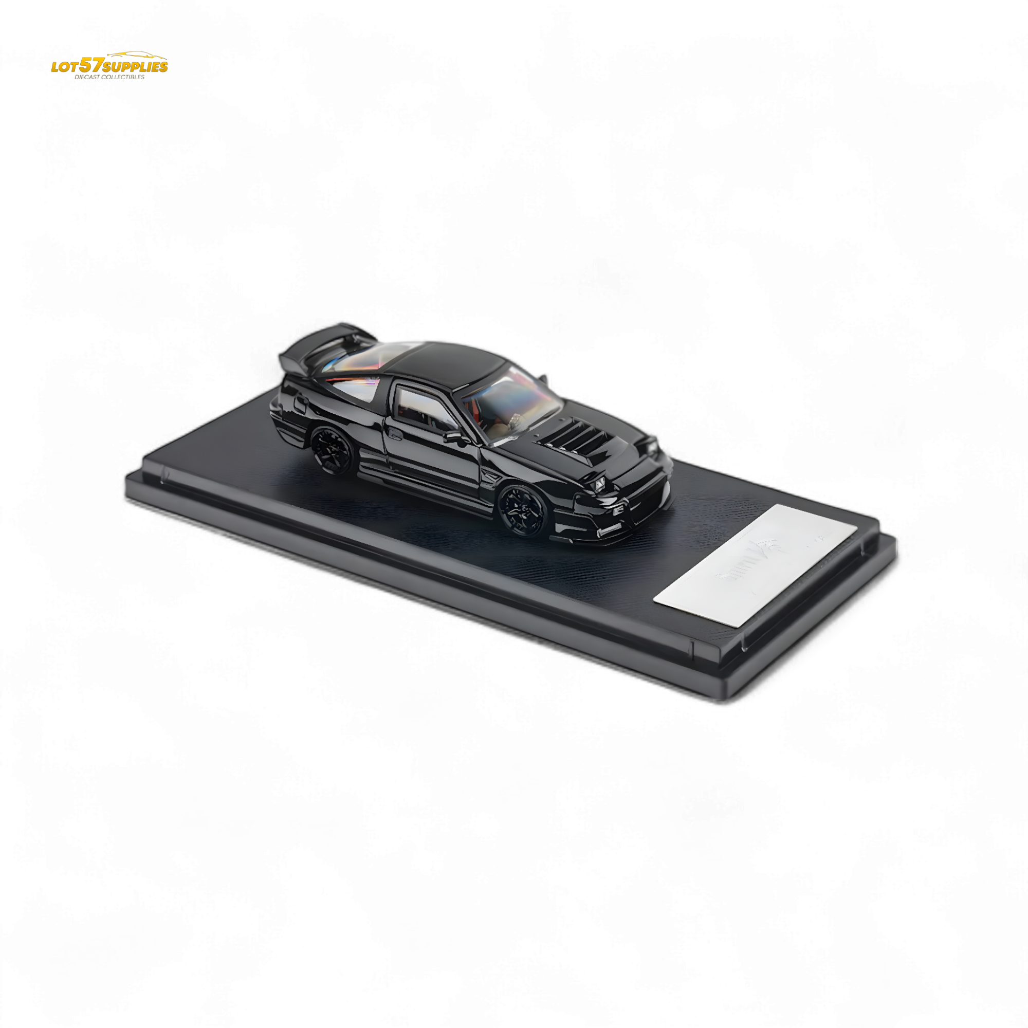 MicroTurbo Custom 180SX Type X Metallic Black MIYABI 1:64 - Collectors World Toys