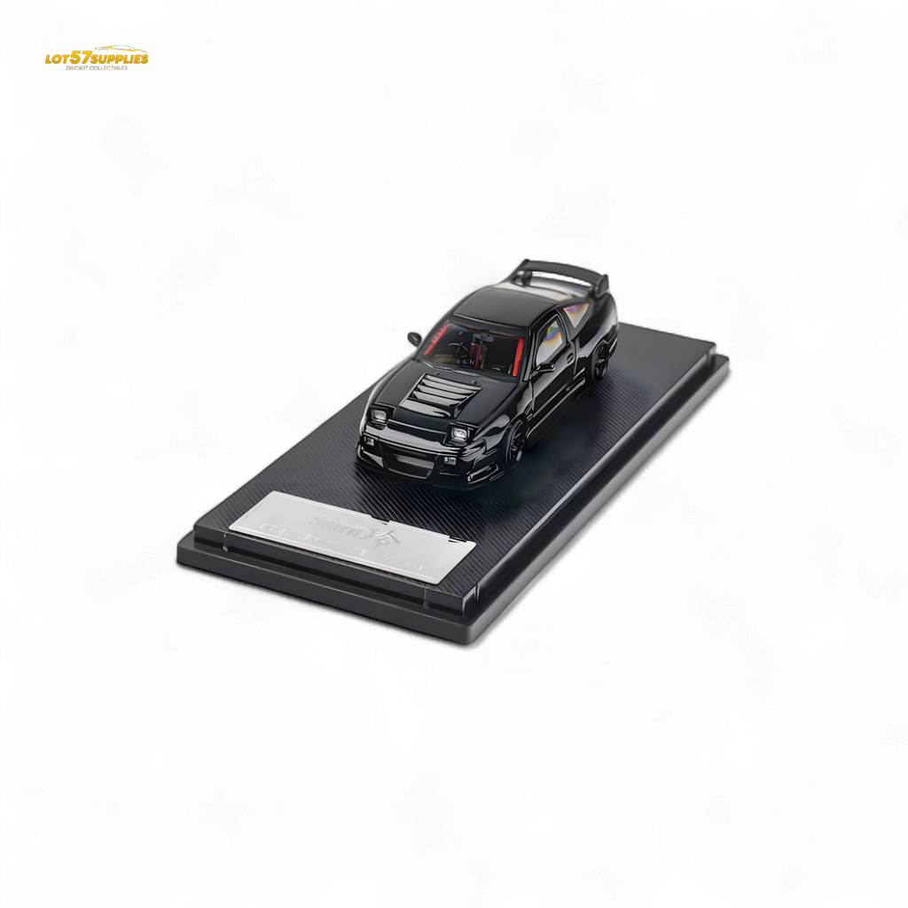 MicroTurbo Custom 180SX Type X Metallic Black MIYABI 1:64 - Collectors World Toys