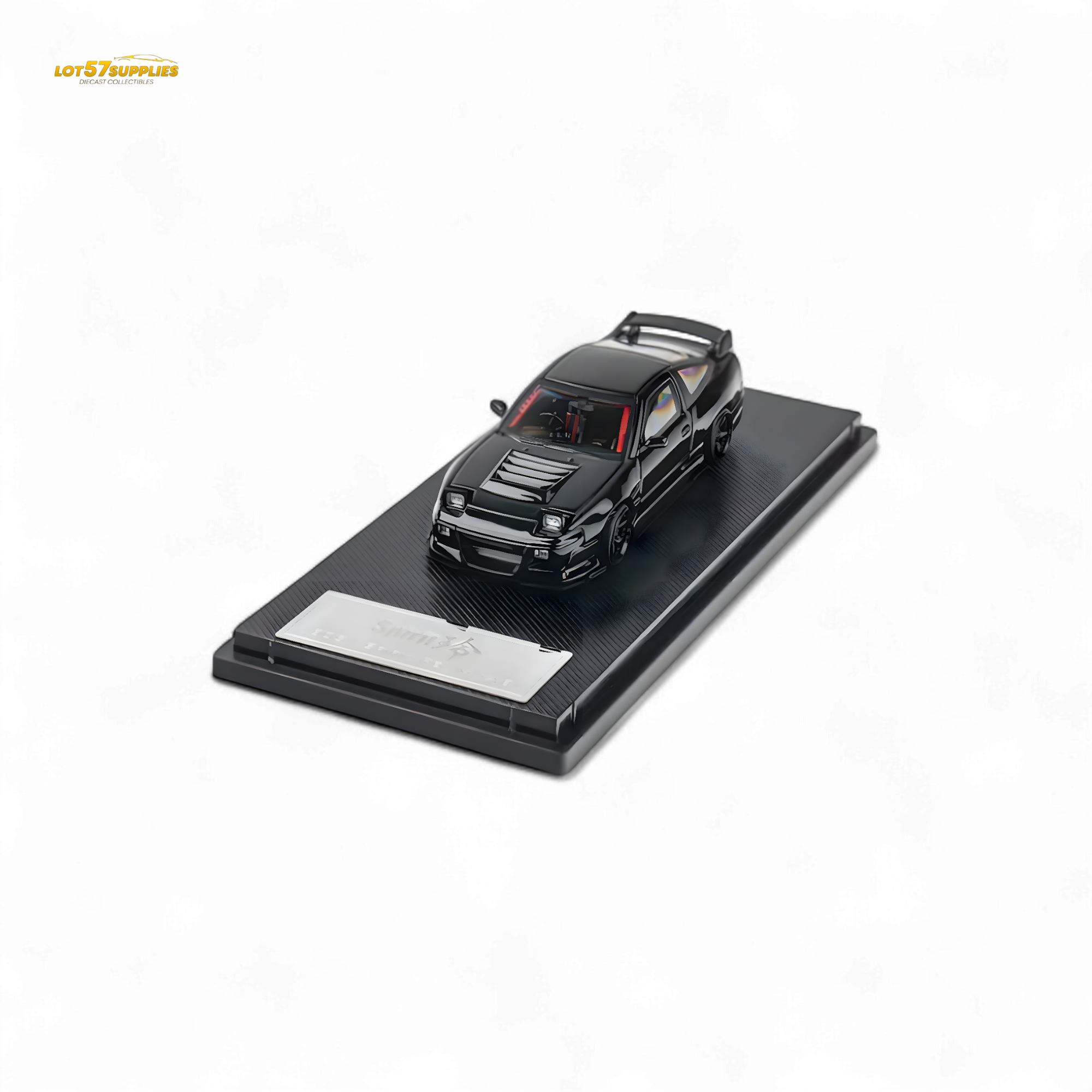 MicroTurbo Custom 180SX Type X Metallic Black MIYABI 1:64 - Collectors World Toys