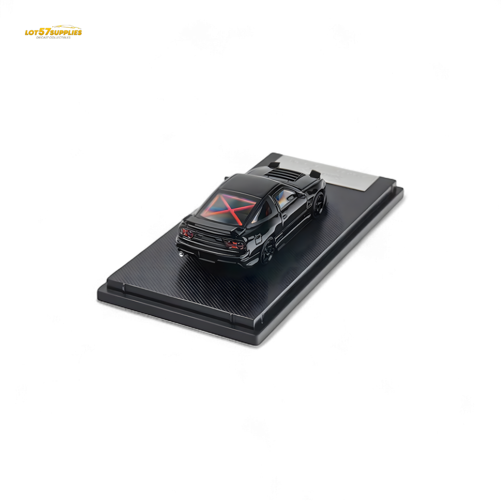 MicroTurbo Custom 180SX Type X Metallic Black MIYABI 1:64 - Collectors World Toys