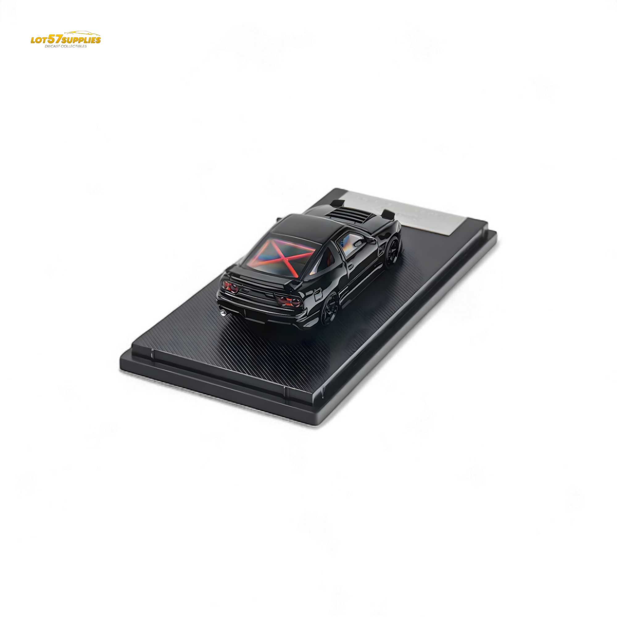 MicroTurbo Custom 180SX Type X Metallic Black MIYABI 1:64 - Collectors World Toys