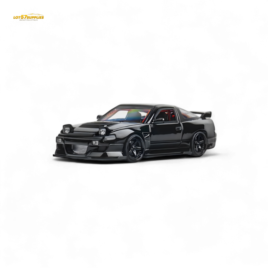 MicroTurbo Custom 180SX Type X Metallic Black MIYABI 1:64 - Collectors World Toys