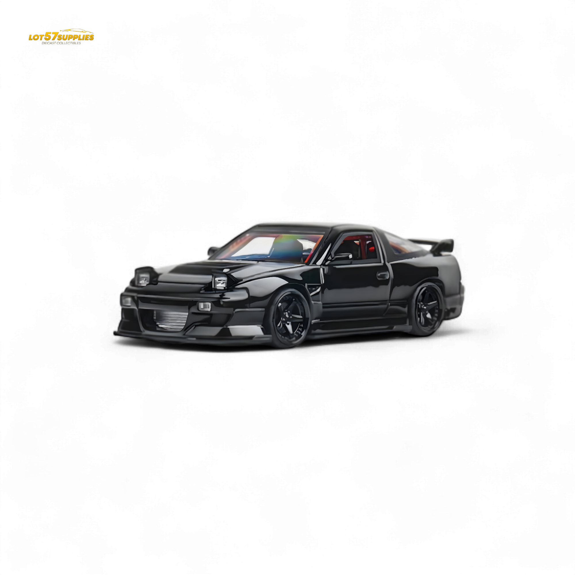 MicroTurbo Custom 180SX Type X Metallic Black MIYABI 1:64 - Collectors World Toys