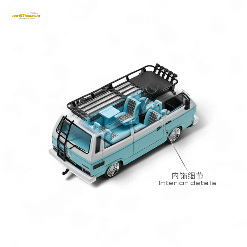 Mortal VW T3 Lowrider Van - Tiff Blue + White Double Color 1:64