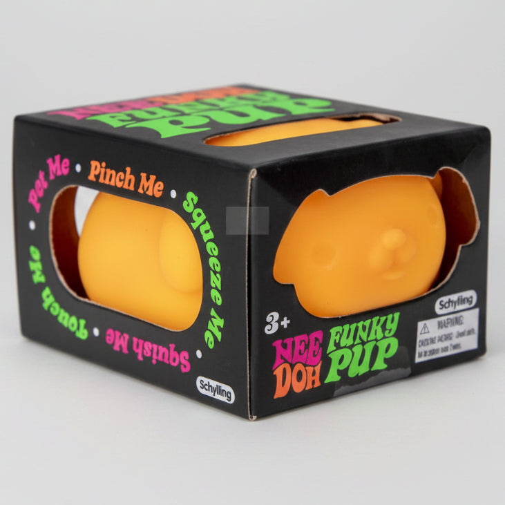 IN STOCK NOW: Schylling Nee-Doh Funky Pup Squishy: Orange Main image