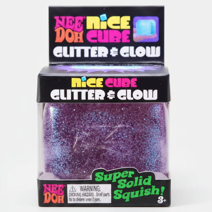 Schylling Nee-Doh Glitter and Glow Nice Cube: Purple Cube Main image
