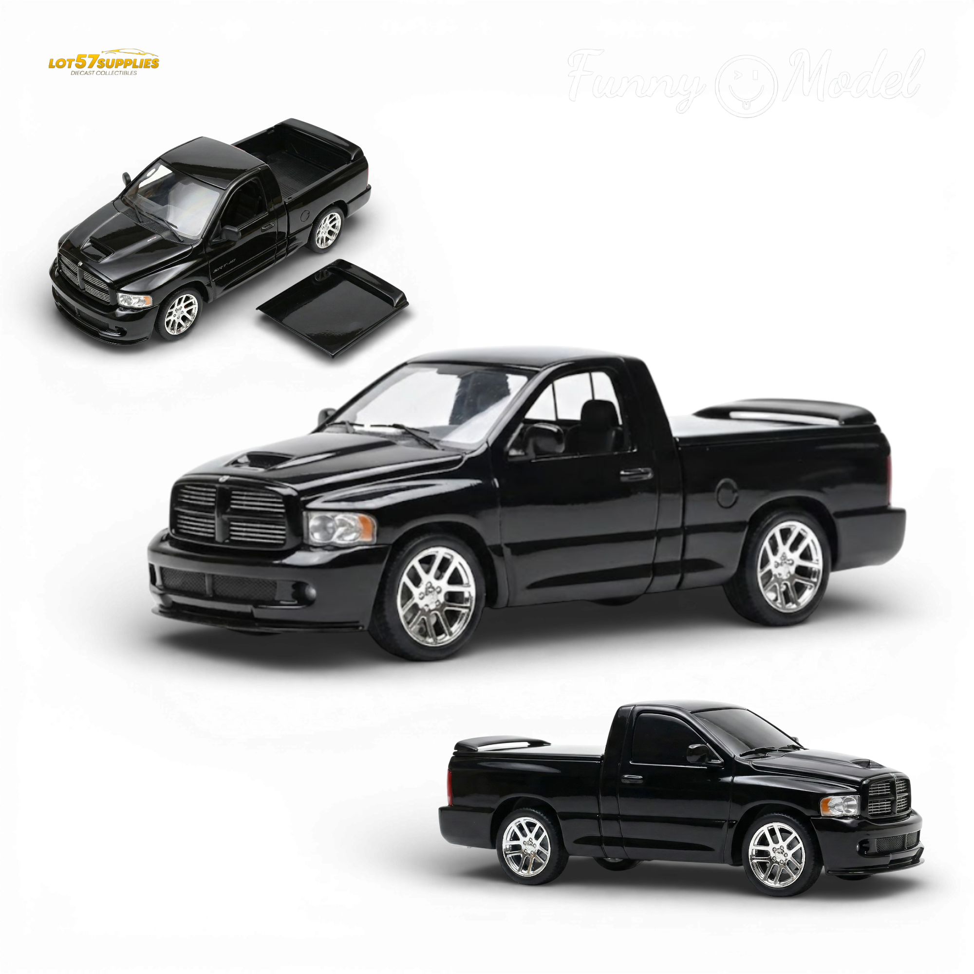 (Pre-Order) Funny Model 2004 Dodge RAM SRT-10 - Black Crystal Pearlcoat 1:64