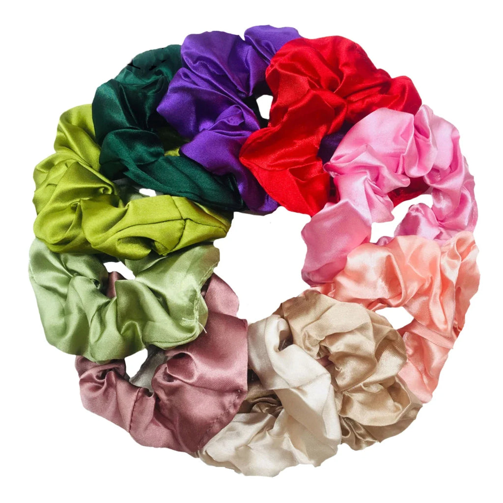 Satin Scrunchies Set for Women & Girls – 25/10/6 Pcs Elastic Hair Bands | Soft Silk Ponytail Holders & Fashion Hair Accessories